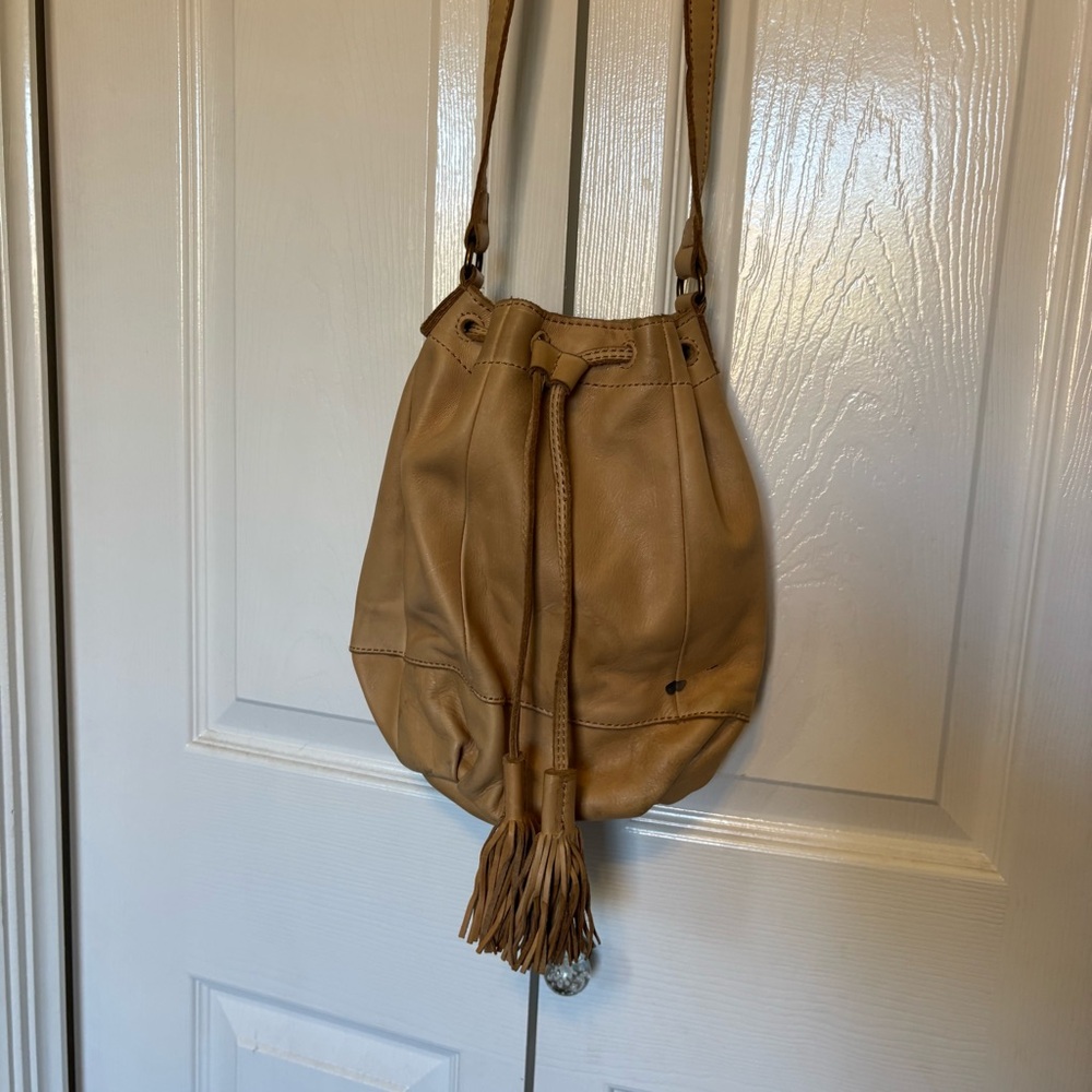 Lucky Brand Tan Leather Bucket Bag